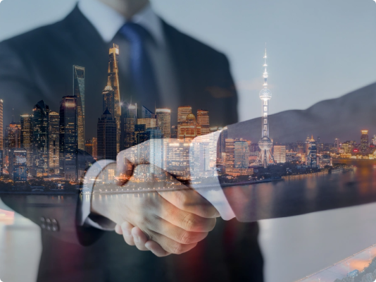 Urban skyline and business travel