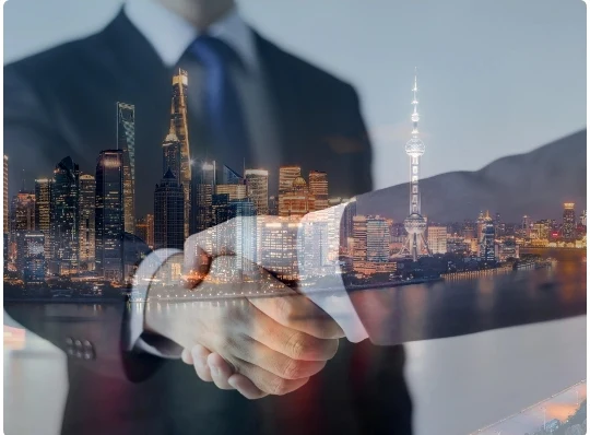 Urban skyline and business travel
